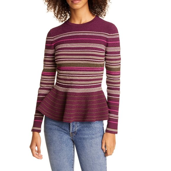 Ted Baker London Sweaters - NWT TED BAKER LONDON Stripe Crew Neck Peplum Sweater